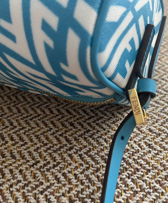 Fendi Mini FF Vertigo Canvas Shoulder Bag 8BS050 Blue